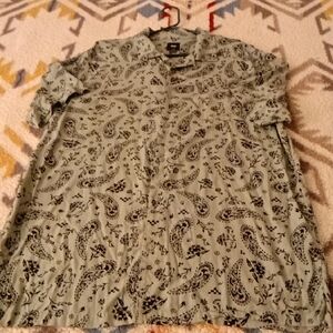 Vans Green and Black Paisley Button Down Shirt